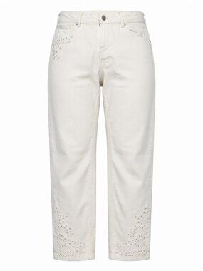 Bob Timberlake Women's White Crochet Eyelet Stretch Jeans Size 12